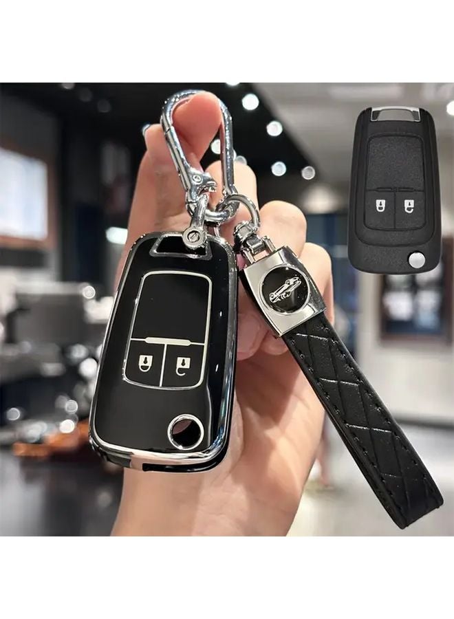 غطاء مفتاح TPU الأبيض الواقي لمفتاح سيارة أوبل أسترا، مقاوم للسقوط - Image 1
